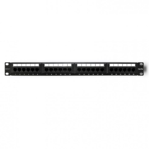 Qoltec Patch panel RACK | 24 porty | kat.5E UTP | Czarny Qoltec Patch panel RACK | 24 porty | kat.5E UTP | Czarny