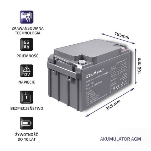 Akumulator bezobsługowy Qoltec 53037 Akumulator bezobsługowy Qoltec 53037