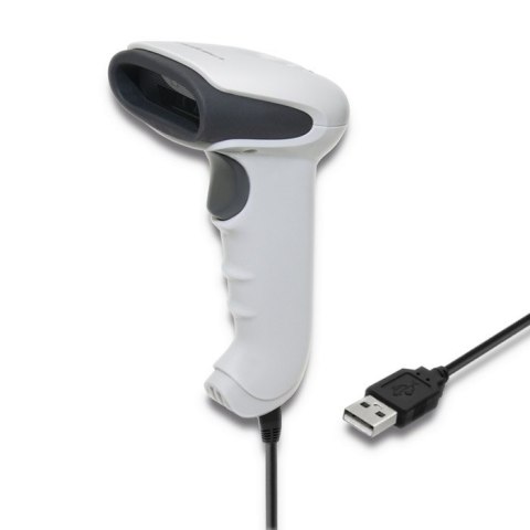 QOLTEC CZYTNIK KODÓW KRESKOWYCH 1D | CCD | USB | BIAŁY