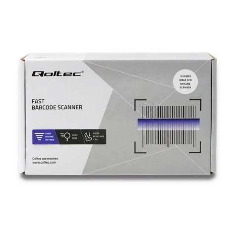 QOLTEC CZYTNIK KODÓW KRESKOWYCH 1D | CCD | USB | BIAŁY