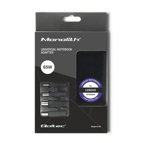 QOLTEC ZASILACZ SPECJALIZOWANY DO LENOVO | 65W | 4 WTYCZKI QOLTEC ZASILACZ SPECJALIZOWANY DO LENOVO | 65W | 4 WTYCZKI