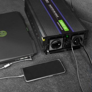Qoltec Przetwornica napięcia Monolith 4000 MS Wave 51928, 12V na 230V, 2000/4000W, USB