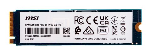 Dysk SSD MSI SPATIUM M450 PCIe 4.0 NVMe M.2 1TB V1 Dysk SSD MSI SPATIUM M450 PCIe 4.0 NVMe M.2 1TB V1