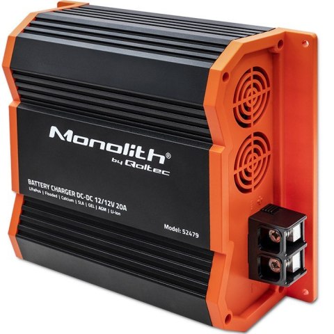 QOLTEC ŁADOWARKA DC-DC MONOLITH DO AKUMULATORÓW LIFEPO4 AGM 12V-12V | 20A | 250W