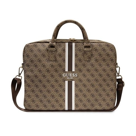 Guess 4G Printed Stripes Computer Bag - Torba na notebooka 16" (Brązowy) Guess 4G Printed Stripes Computer Bag - Torba na notebooka 16" (Brązowy)