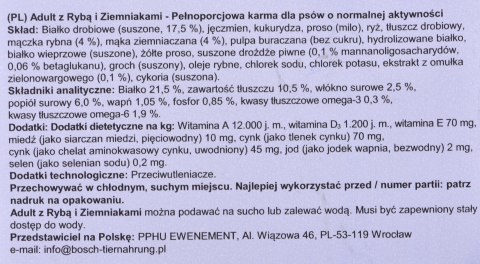 Karma Bosch Fish & Potato dla psów dorosłych 3kg Karma Bosch Fish & Potato dla psów dorosłych 3kg