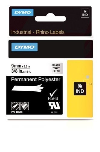 DYMO 9mm RHINO Clear Polyester Tape taśmy do etykietowania D1 DYMO 9mm RHINO Clear Polyester Tape taśmy do etykietowania D1