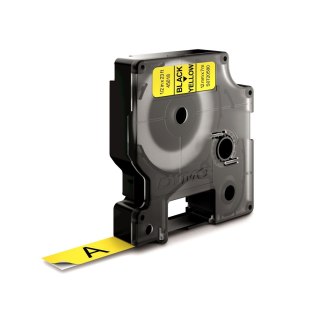 DYMO D1 - Standard Etykiety - Czarny na żółtym - 12mm x 7m