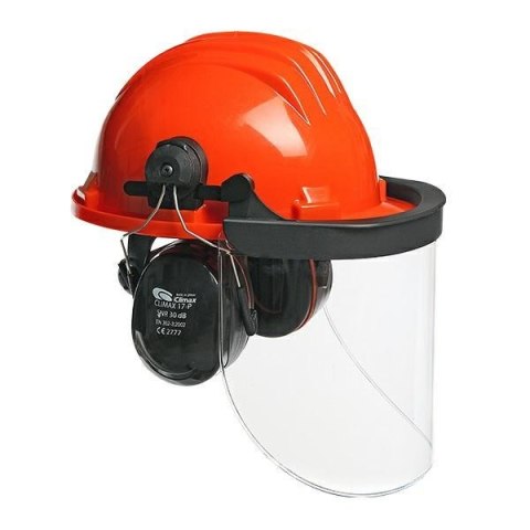CLIMAX Kask ochronny z osłoną twarzy i nausznikami 437-I