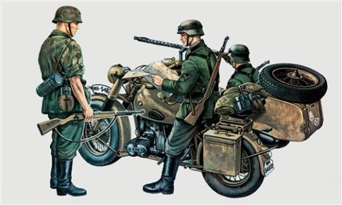 Model plastikowy BMW R75 z przyczepką boczną Model plastikowy BMW R75 z przyczepką boczną