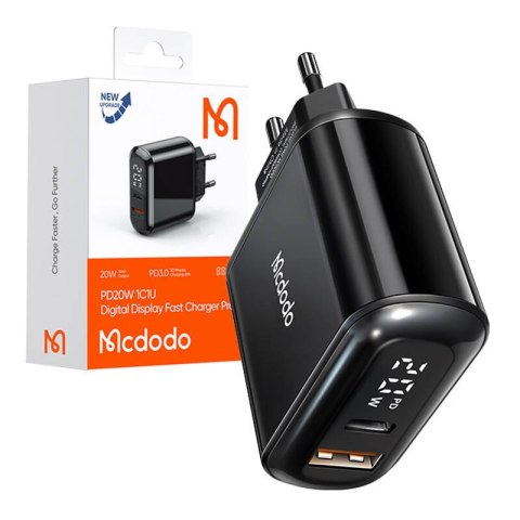 Ładowarka sieciowa Mcdodo CH-7170 PD 20W 2xUSB + USB-C (czarna) Ładowarka sieciowa Mcdodo CH-7170 PD 20W 2xUSB + USB-C (czarna)