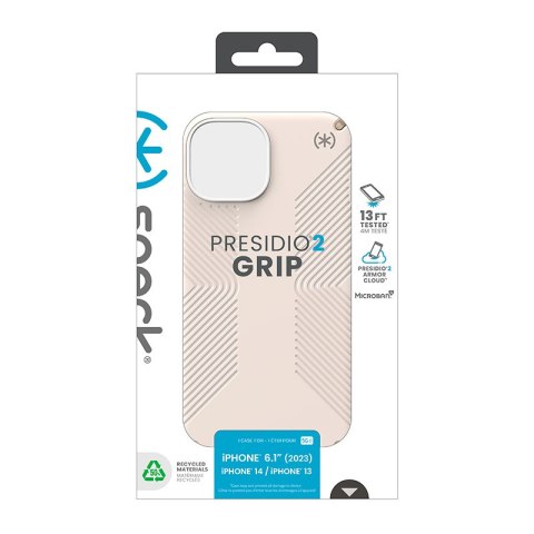 Speck Presidio2 Grip - Etui iPhone 16e / iPhone 15 / iPhone 14 / iPhone 13 (Bleached Bone / Heirloom Gold / Hazel Brown)