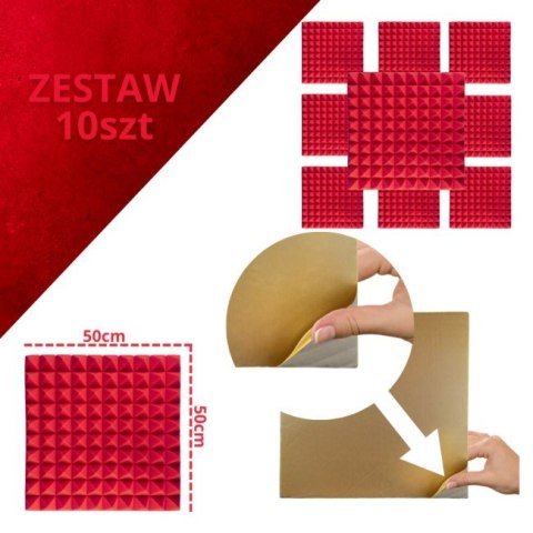 DNA AM2 RD panel akustyczny zestaw 10 szt. czerwon DNA AM2 RD panel akustyczny zestaw 10 szt. czerwon