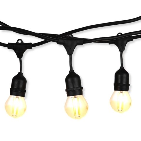 Girlanda ogrodowa V-TAC VT-713 sznur 15 m, 15 oprawek E27 guma + gniazdo IP54 (SKU 3673) Czarny