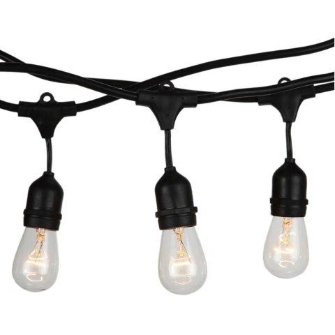 Girlanda ogrodowa V-TAC VT-713 sznur 15 m, 15 oprawek E27 guma + gniazdo IP54 (SKU 3673) Czarny