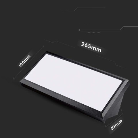 Oprawa ścienna LED V-TAC VT-8054 ukośna 12W IP65 4000K 1250lm (SKU 6808) Czarny