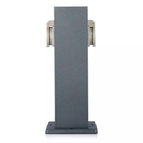 Słupek ogrodowy V-TAC VT-1155-1 30cm 2x gniazdka elektryczne 2x 16A 3600W IP44 (SKU 8820) Szary