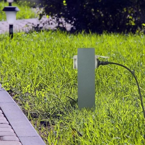 Słupek ogrodowy V-TAC VT-1155-1 30cm 2x gniazdka elektryczne 2x 16A 3600W IP44 (SKU 8820) Szary