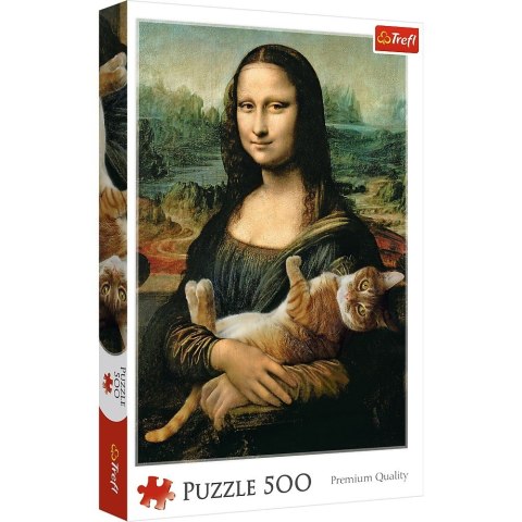 Puzzle 500 elementów Mona Lisa i kot Mruczek Puzzle 500 elementów Mona Lisa i kot Mruczek