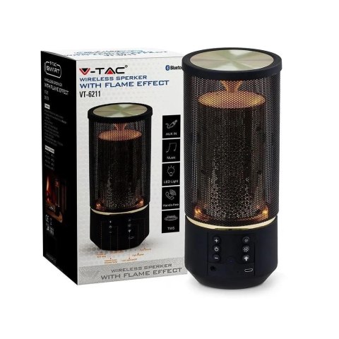 Bezprzewodowy głośnik V-TAC VT-6211 2x3W 1200mAh Bluetooth (SKU 7724) Czarny