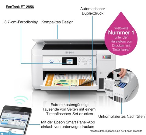 Drukarka Epson EcoTank ET-2856 (C11CJ63406)