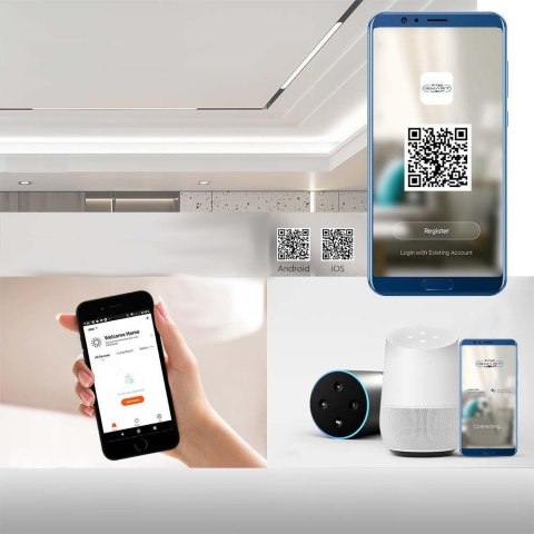 Oprawa Szynosystemu 48V V-TAC 20W LED SMART WiFi TRACKLIGHT 3w1 Czarna VT-3621 2700K-6400K 2000lm Oprawa Szynosystemu 48V V-TAC 20W LED SMART WiFi TRACKLIGHT 3w1 Czarna VT-3621 2700K-6400K 2000lm