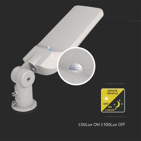 Oprawa uliczna LED V-TAC VT-6129 z czujnikiem światła dziennego 50W SAMSUNG CHIP 120Lm/W 6500K 5000lm (SKU 20433) Szary