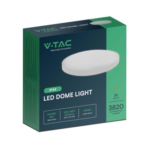 Plafon V-TAC VT-8630 natynkowy 36W LED IP44 42cm 4000K 3820lm (SKU 76221) Biały Plafon V-TAC VT-8630 natynkowy 36W LED IP44 42cm 4000K 3820lm (SKU 76221) Biały