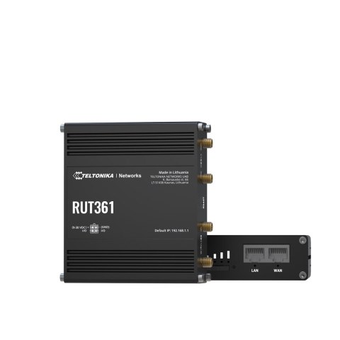 Teltonika Przemysłowy router 4G LTE RUT361 Cat 6 LTE, WiFi 4, 2x RJ45 100Mb/s, IP30 Teltonika Przemysłowy router 4G LTE RUT361 Cat 6 LTE, WiFi 4, 2x RJ45 100Mb/s, IP30