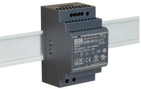ZASILACZ IMPULSOWY NA SZYNĘ DIN MEAN WELL HDR-60-24 24V/60W/2.5A ZASILACZ IMPULSOWY NA SZYNĘ DIN MEAN WELL HDR-60-24 24V/60W/2.5A