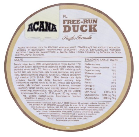 ACANA Free-Run duck dog 2kg ACANA Free-Run duck dog 2kg