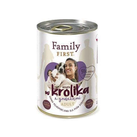 FamilyFirst Bogata w królika+gruszka adult 400g FamilyFirst Bogata w królika+gruszka adult 400g