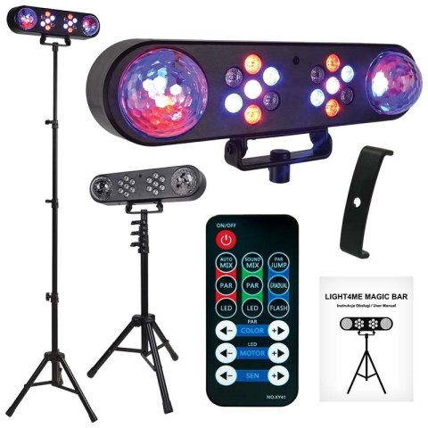 LIGHT4ME MAGIC BAR efekt disco kula LED PAR + statyw LIGHT4ME MAGIC BAR efekt disco kula LED PAR + statyw
