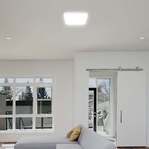 Plafon V-TAC VT-8618S natynkowy 18W LED IP44 25x25cm czujnik ruchu 4000K 1830lm (SKU 76661) Biały