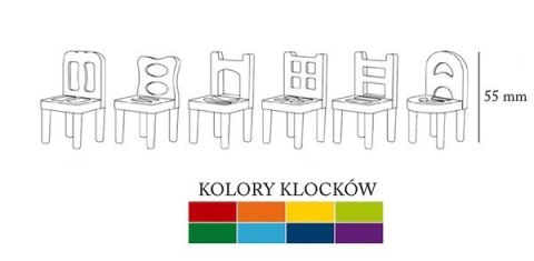 Klocki krzesełka 40 elementów Klocki krzesełka 40 elementów