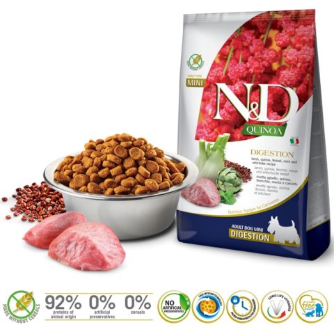 FARMINA N&D Quinoa Dog Digestion Adult Mini - sucha karma dla psa - 800 g FARMINA N&D Quinoa Dog Digestion Adult Mini - sucha karma dla psa - 800 g