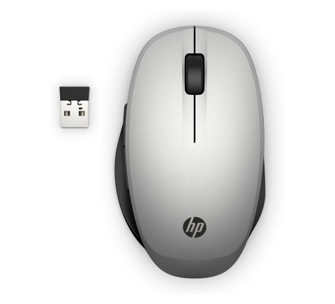 Mysz HP Dual Mode Wireless/Bluetooth Mouse Silver 300 bezprzewodowa srebrna 6CR72AA Mysz HP Dual Mode Wireless/Bluetooth Mouse Silver 300 bezprzewodowa srebrna 6CR72AA