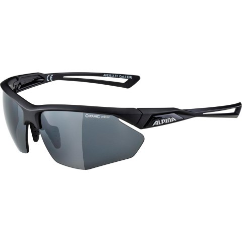 Okulary na rower ALPINA NYLOS HR czarne mat szkło czarne lustro Cat.3 Okulary na rower ALPINA NYLOS HR czarne mat szkło czarne lustro Cat.3