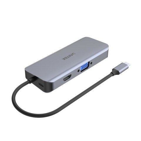 UNITEK HUB USB-C 3XUSB 3.1, PD, HDMI, SD, VGA RJ45 UNITEK HUB USB-C 3XUSB 3.1, PD, HDMI, SD, VGA RJ45