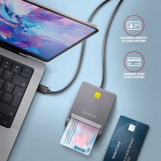 Czytnik kart identyfikacyjnych CRE-SM3TC USB-C, 1.2m kabel
