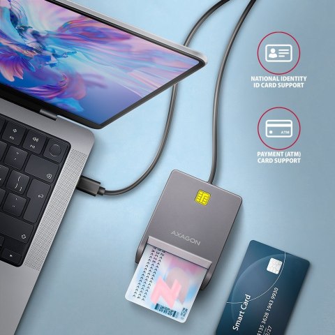 Czytnik kart identyfikacyjnych CRE-SM3TC USB-C, 1.2m kabel Czytnik kart identyfikacyjnych CRE-SM3TC USB-C, 1.2m kabel