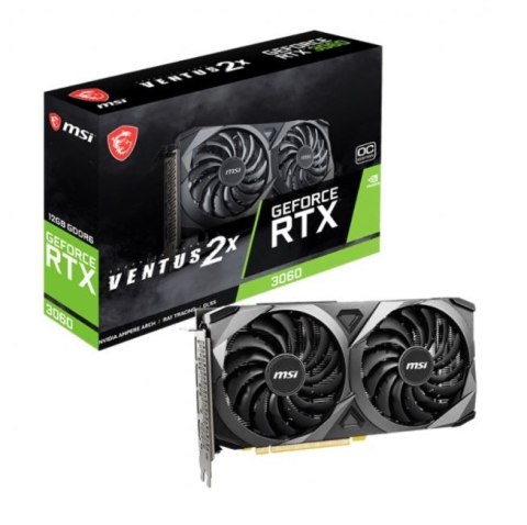 Karta graficzna GeForce RTX 3060 VENTUS 2X OC 12GB GDDR6 192bit 3DP/HDMI Karta graficzna GeForce RTX 3060 VENTUS 2X OC 12GB GDDR6 192bit 3DP/HDMI
