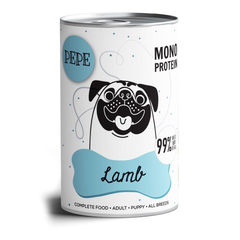 Paka Zwierzaka Pepe Lamb 99% jagnięcina 400g Paka Zwierzaka Pepe Lamb 99% jagnięcina 400g