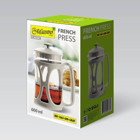 Prasa francuska MAESTRO 600ML MR-1663-600-GRAY