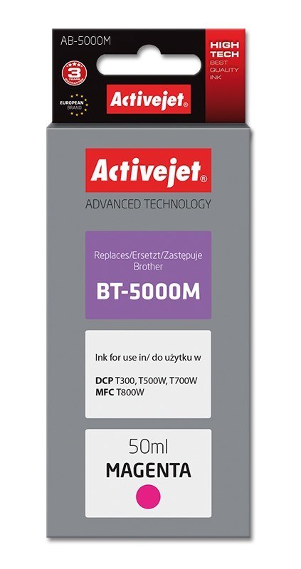 Activejet AB-5000M Tusz Buteleczka z atramentem (zamiennik Brother BT-5000M; Supreme; 50 ml; czerwony) Activejet AB-5000M Tusz Buteleczka z atramentem (zamiennik Brother BT-5000M; Supreme; 50 ml; czerwony)