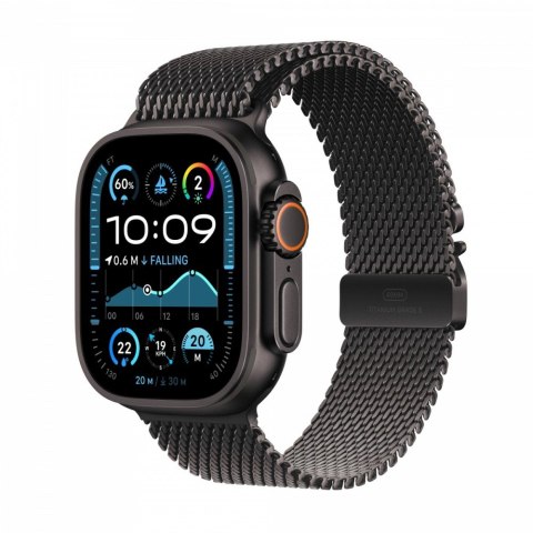 Watch Ultra 2 GPS + Cellular, koperta 49 mm z tytanu w kolorze czarnym z bransoletą mediolańską S z tytanu w kolorze czarnym Watch Ultra 2 GPS + Cellular, koperta 49 mm z tytanu w kolorze czarnym z bransoletą mediolańską S z tytanu w kolorze czarnym