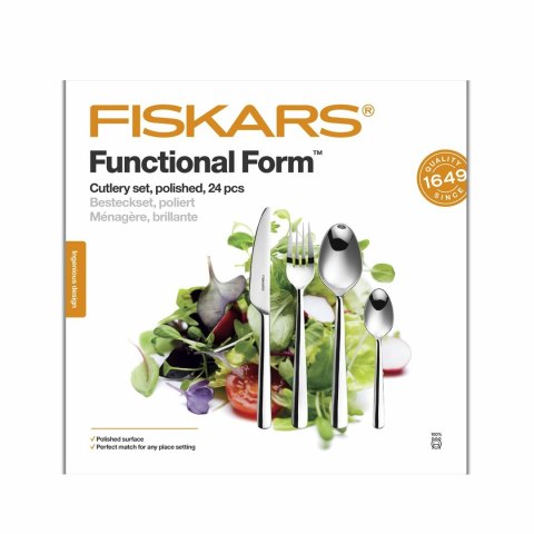 Fiskars Zestaw sztućców błyszczące Functional Form 24 szt.