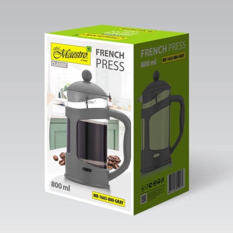 Prasa francuska MAESTRO 800ml MR-1665-800-GRAY Prasa francuska MAESTRO 800ml MR-1665-800-GRAY