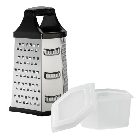 Resto Kitchenware 95413 ręczna tarka / spiralizer Tarka z pojemnikiem Czarny, Stal nierdzewna