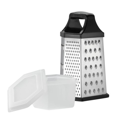 Resto Kitchenware 95413 ręczna tarka / spiralizer Tarka z pojemnikiem Czarny, Stal nierdzewna
